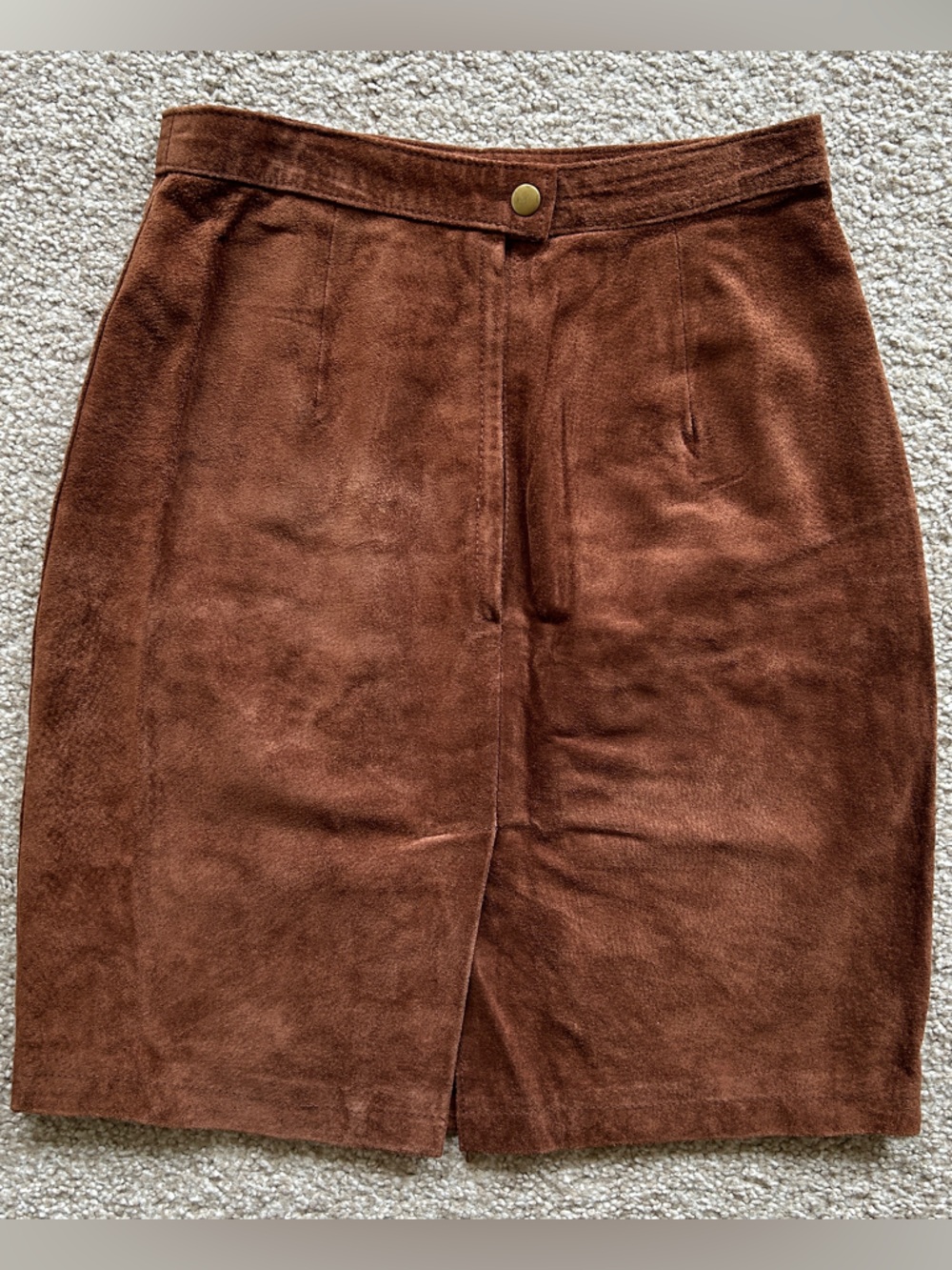 Vintage Suede Pencil Skirt - Picture 3 of 5